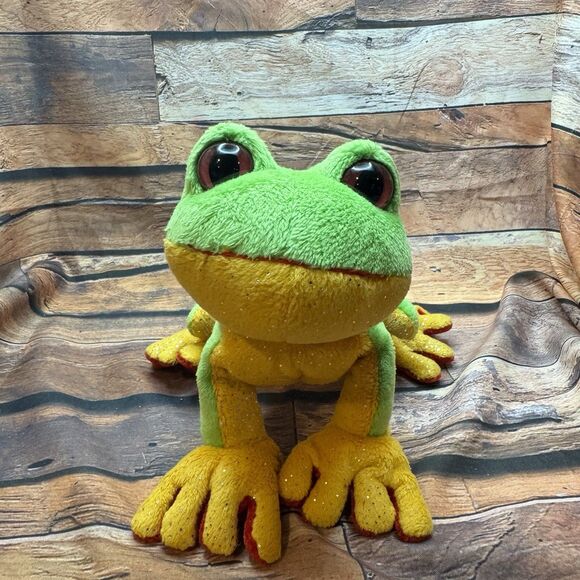 Webkinz Tree Frog Plush Ganz Lil' Kinz Stuffed Animal Toy Green Yellow Red Frog - Picture 1 of 9